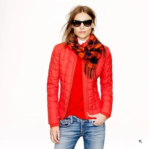 J. Crew Quilted Jacket in Vibrant Red - Picture 2 of 7